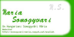 maria somogyvari business card