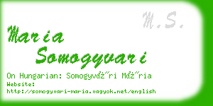 maria somogyvari business card